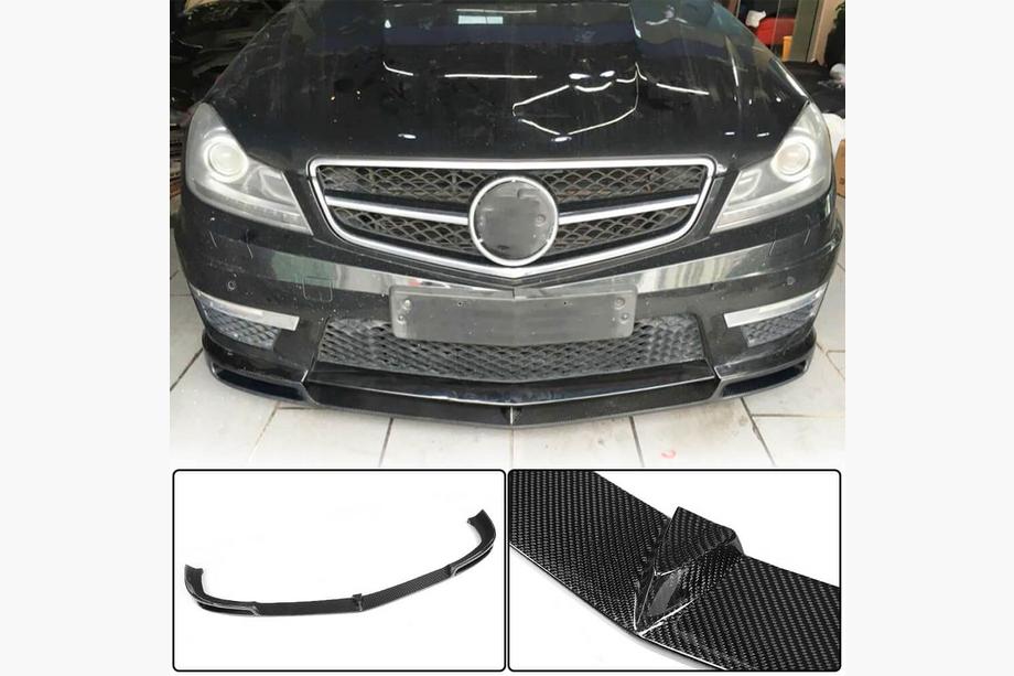 Mercedes C-klasse W204 2007–2015 Frontbumper lip Lip V1 (voor AMG 2012-2014, carbon) Image