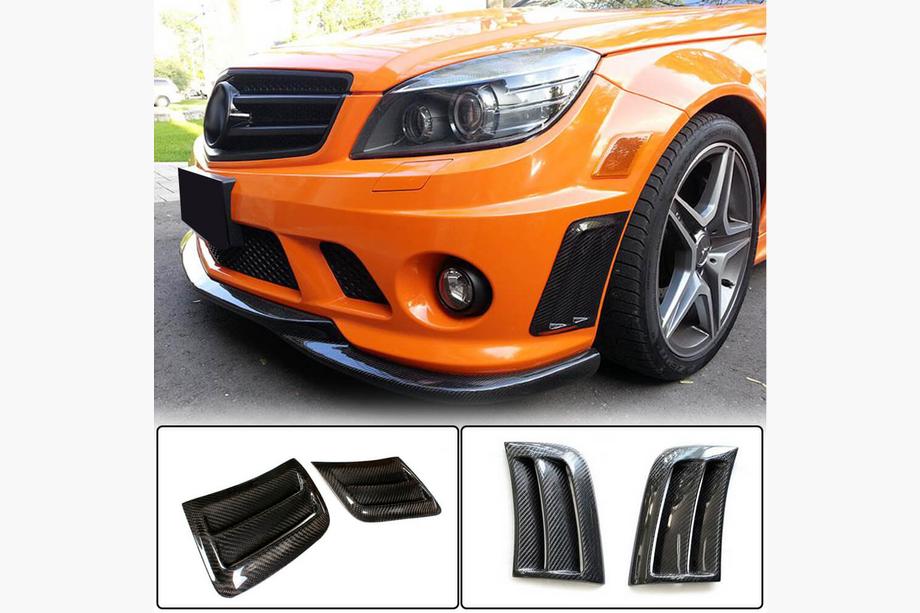 Mercedes C-klasse W204 2007–2015 Carbon opzetstukken voor de voorbumper (voor C63 AMG Sedan 2008-2011) Image