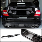 Mercedes C-klasse W204 2007–2015 Achterbumper diffuser V4 (voor AMG SD 2008-2011, Carbon) foto 1