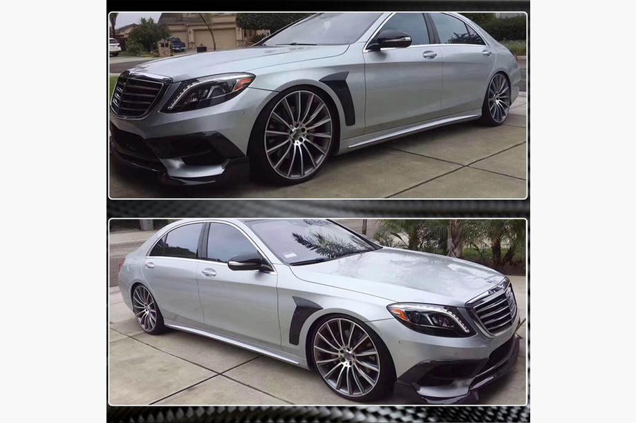 Mercedes S-Class W222 2013–2022 Carbon afdekkappen voor voorspatborden (voor 2014-2017, Carbon) Foto 5