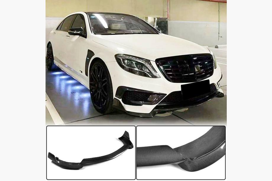 Mercedes S-Class W222 2013–2022 Voorbumper lip (voor S63 AMG 2014-2017, carbon) Image