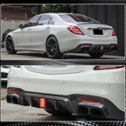 Mercedes S-Class W222 2013–2022 Achterbumper diffuser met uitlaatsierstukken (voor S63/S65 AMG 2018-2021, carbon) foto 4