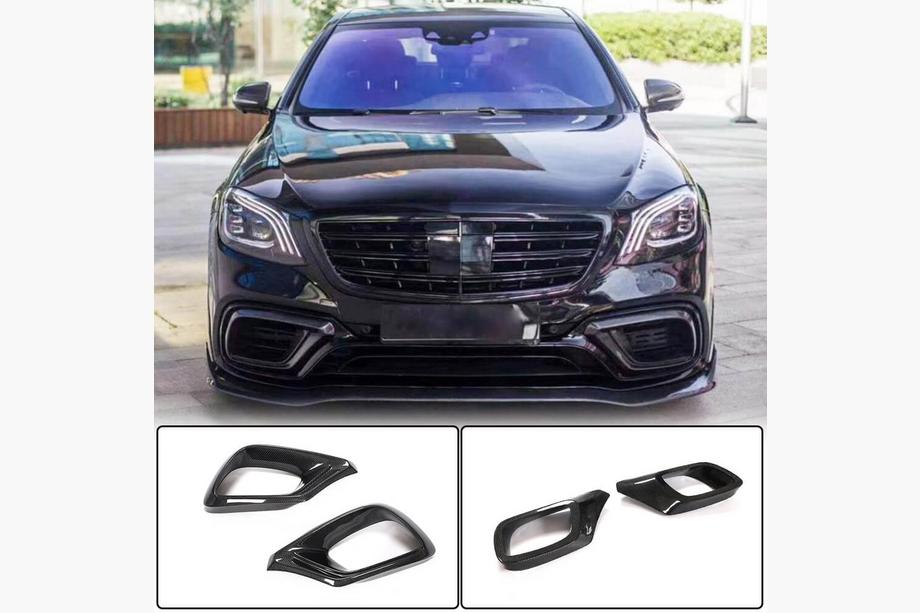 Mercedes S-Class W222 2013–2022 Carbon inzetstukken voorbumper (voor AMG 2018-2021) Image
