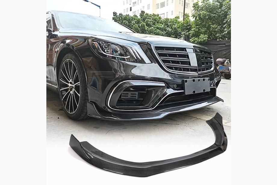 Mercedes S-Class W222 2013–2022 Front bumper lip (voor S63/S65 AMG 2018-2022, carbon) Image