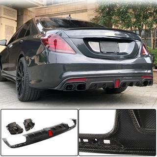 Achterbumperdiffuser met uitlaatsierstukken (voor S63 AMG 2014-2017, carbon) foto 1