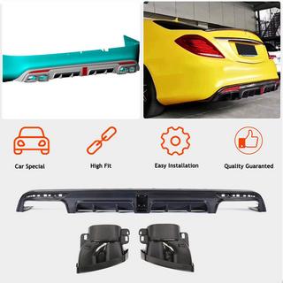 Achterbumperdiffuser met uitlaatsierstukken (voor S63 AMG 2014-2017, carbon) foto 2