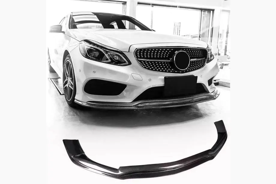 Mercedes E-klasse W212 2009–2016 Frontbumper lip spoiler add-on Lip V1 (voor AMG-Line 2013-2016, carbon) Image