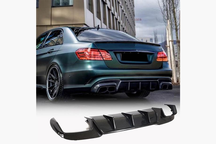 Mercedes E-klasse W212 2009–2016 Achterbumper diffuser V1 (voor E63 AMG 2013-2016, carbon) Foto 2
