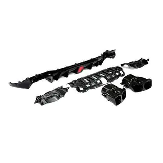 Achterbumper diffuser met uitlaatsierstukken V1 (voor AMG/AMG-Line 2016-2019, carbon) foto 2