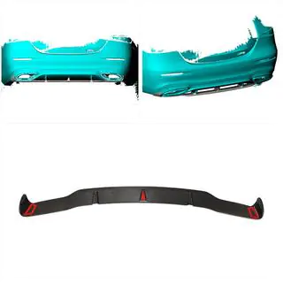 Achterbumper diffuser (voor AMG-Line 2020-2023, carbon) foto 2