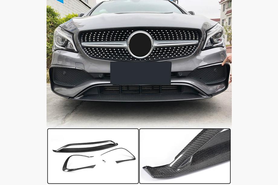 Mercedes CLA C117 2013–2019 Carbon frontbumper lip (voor AMG-Line SD 2017-2019, carbon) Image