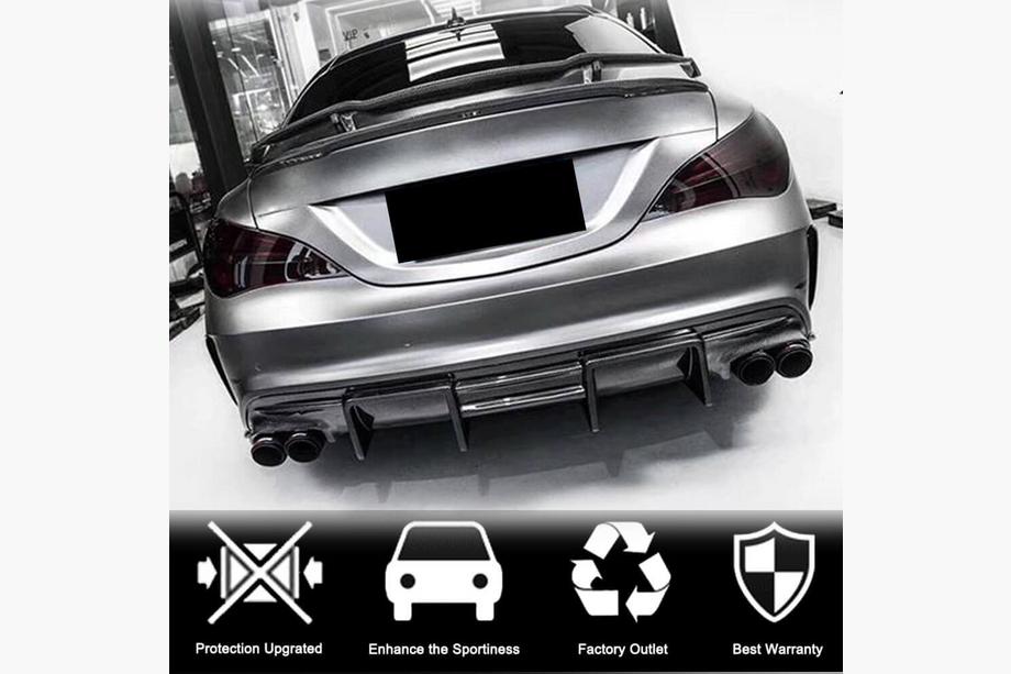 Mercedes CLA C117 2013–2019 Achterbumper diffuser V1 (voor AMG-Line / CLA45 AMG, carbon) Foto 3