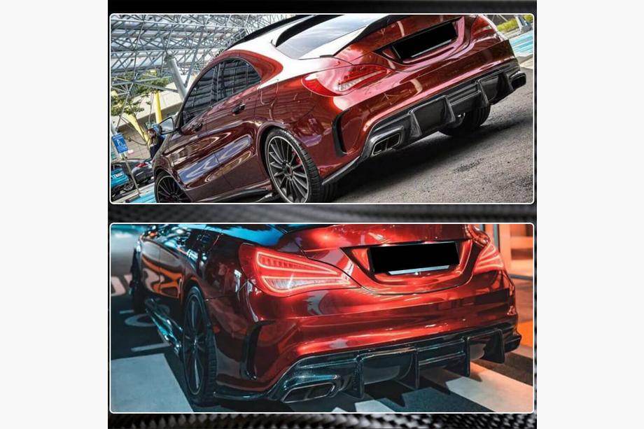 Mercedes CLA C117 2013–2019 Achterbumper diffuser V1 (voor AMG-Line / CLA45 AMG, carbon) Foto 5