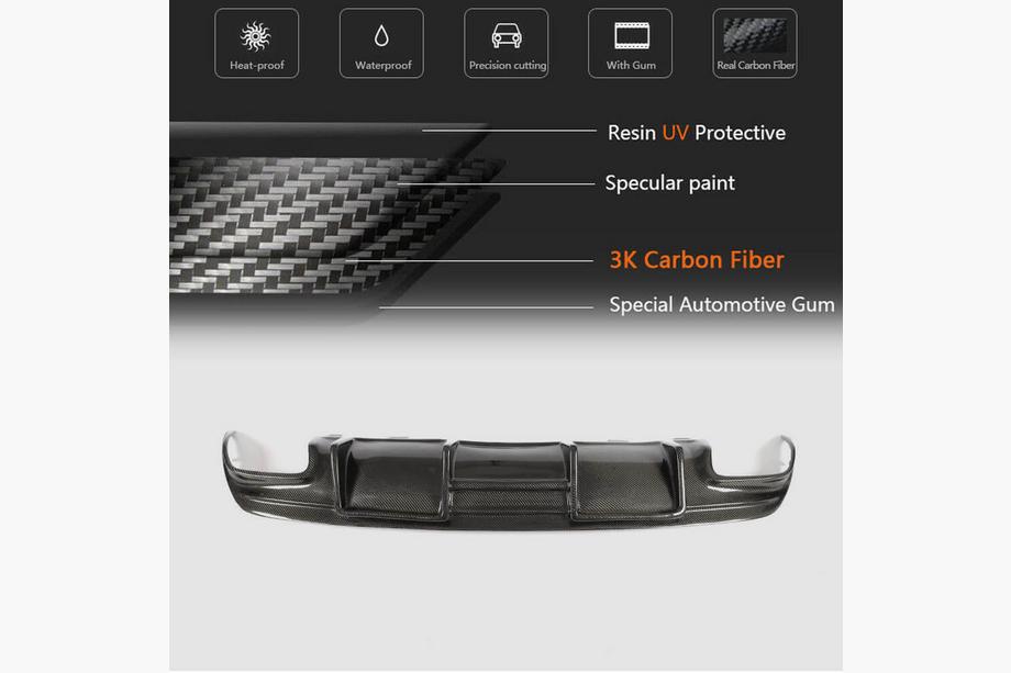 Mercedes CLA C117 2013–2019 Achterbumper diffuser V1 (voor AMG-Line / CLA45 AMG, carbon) Foto 6