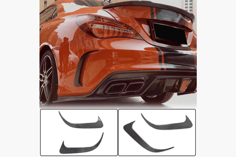 Mercedes CLA C117 2013–2019 Achterbumper afdeklijsten V1 (voor AMG-Line / CLA45 AMG SD, carbon) Image