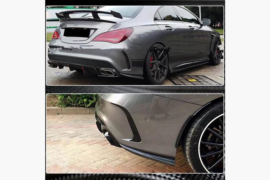 Mercedes CLA C117 2013–2019 Achterbumper sierlijsten V3 (voor AMG-Line / CLA45 AMG SD, carbon) Foto 4