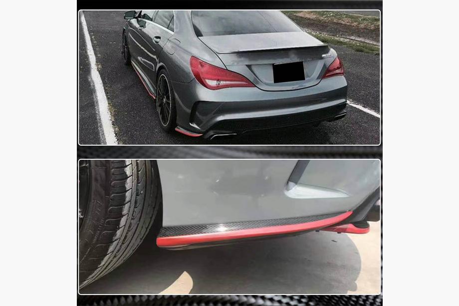 Mercedes CLA C117 2013–2019 Achterbumper sierlijsten V3 (voor AMG-Line / CLA45 AMG SD, carbon) Foto 9