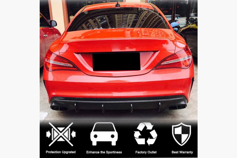 Mercedes CLA C117 2013–2019 Achterbumper diffuser (voor AMG-Line / CLA45 AMG 2017-2019, carbon) Foto 2