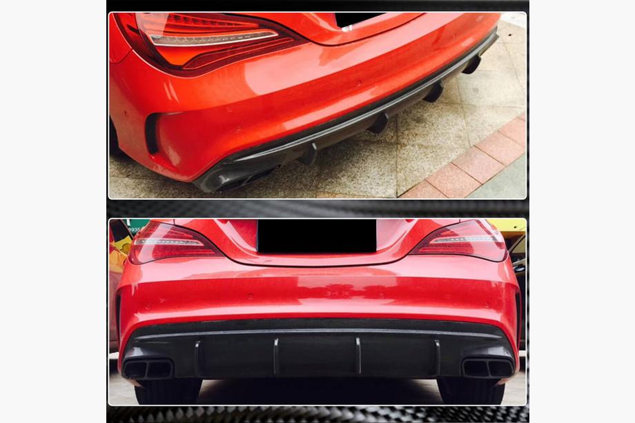 Mercedes CLA C117 2013–2019 Achterbumper diffuser (voor AMG-Line / CLA45 AMG 2017-2019, carbon) Foto 3