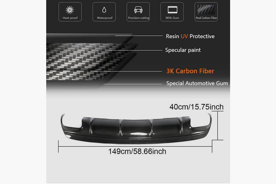 Mercedes CLA C117 2013–2019 Achterbumper diffuser (voor AMG-Line / CLA45 AMG 2017-2019, carbon) Foto 5