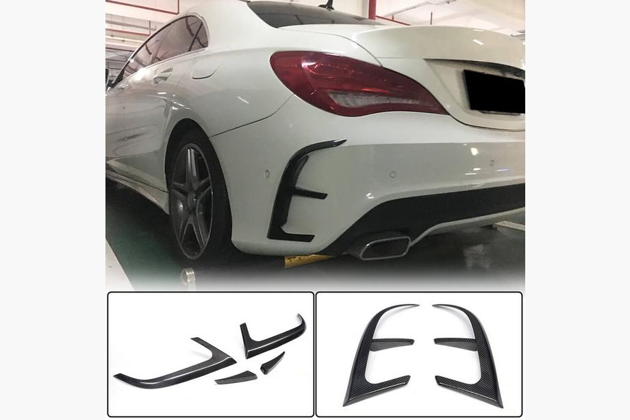 Mercedes CLA C117 2013–2019 Carbon achterbumperlijsten (voor AMG-Line / CLA45 AMG SD 2013-2016) Image