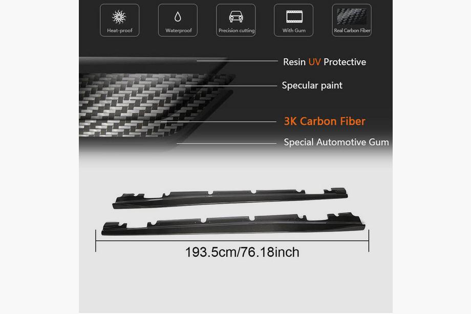 Mercedes CLA C117 2013–2019 Side skirts V1 (voor HB, carbon) Foto 6