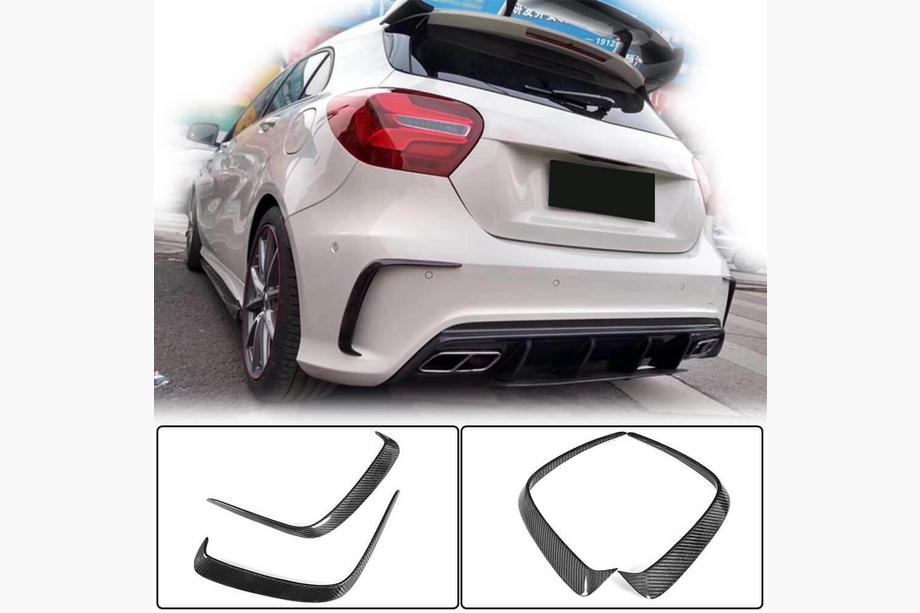 Mercedes A-Klasse W176 2012–2018 Achterbumperlijsten (voor AMG-Line HB, carbon) Foto 1