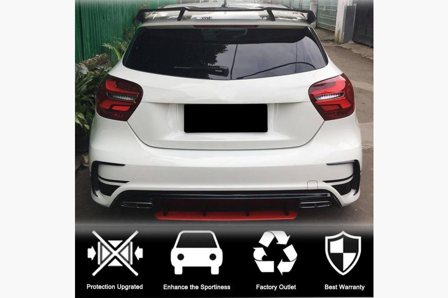 Mercedes A-Klasse W176 2012–2018 Achterbumperlijsten (voor AMG-Line HB, carbon) Foto 2