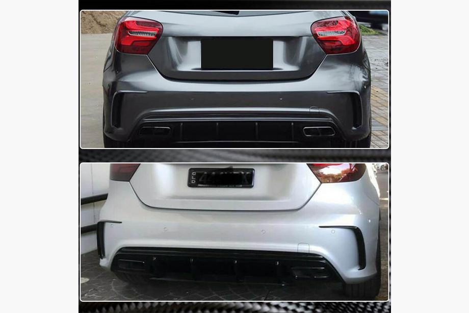 Mercedes A-Klasse W176 2012–2018 Achterbumperlijsten (voor AMG-Line HB, carbon) Foto 4