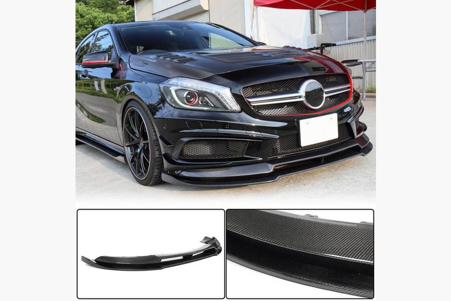 Mercedes A-Klasse W176 2012–2018 Voorbumper lip Lip V2 (voor AMG-Line / A45 AMG HB 2013-2015, carbon) Image
