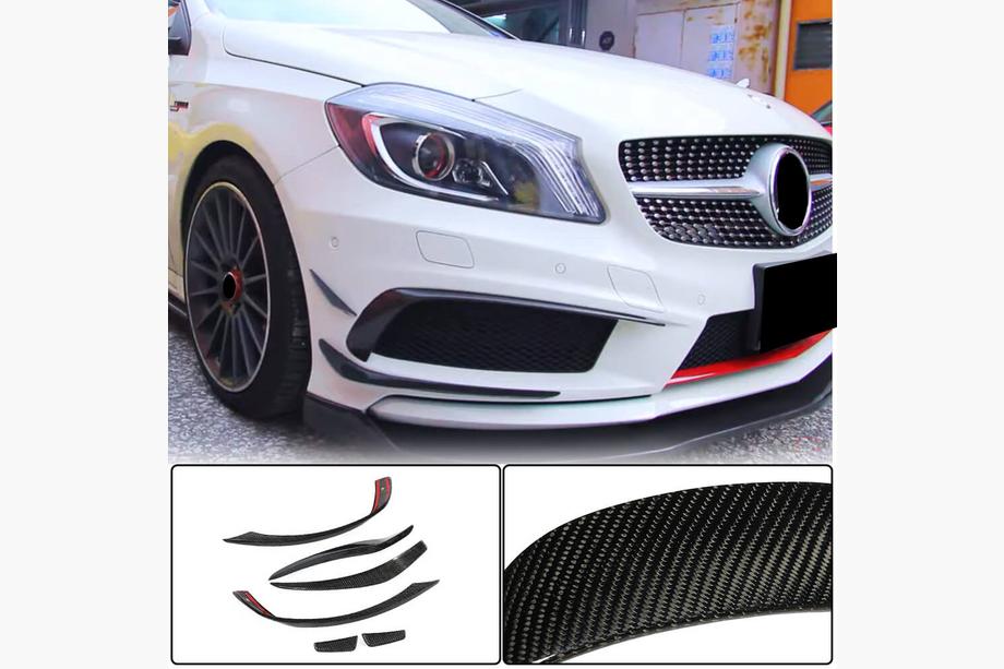 Mercedes A-Klasse W176 2012–2018 Voorbumper inzetstukken (voor AMG-Line / A45 AMG HB 2013-2015, Carbon) Image