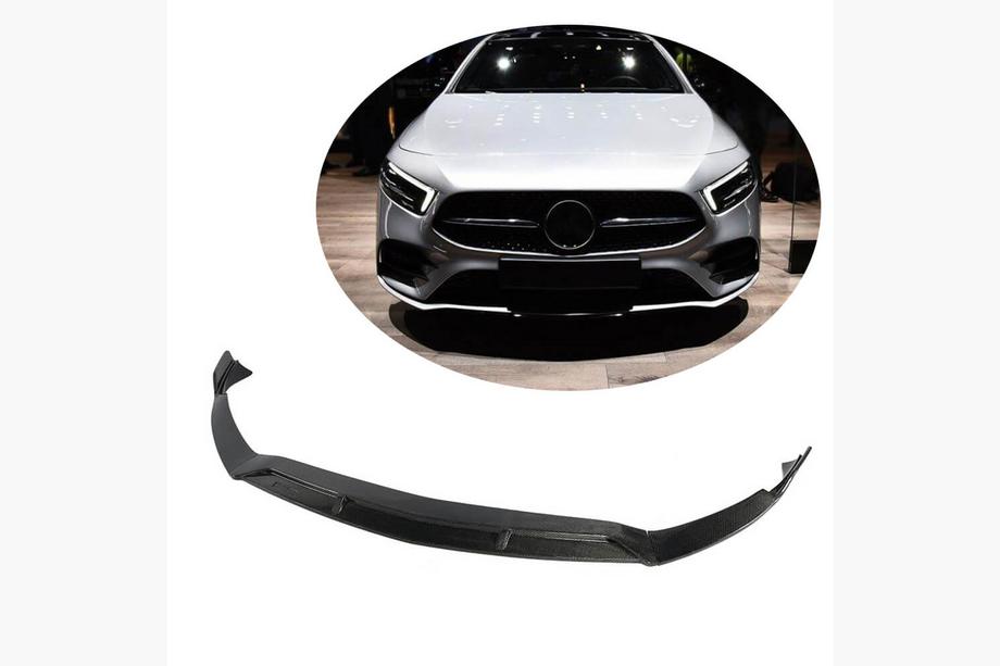 Mercedes A-Klasse W177 2018– Voorbumper lip Lip V3 (voor AMG-Line SD 2018-2021, carbon) Foto 1