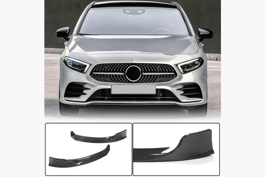 Mercedes A-Klasse W177 2018– Voorbumper splitters Flap (voor AMG-Line 2018-2021, carbon) Foto 1