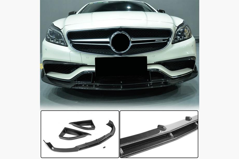 Mercedes CLS C218 2011–2018 Voorbumper lip Lip V1 (voor CLS63 AMG SD 2015-2018, carbon) Foto 1