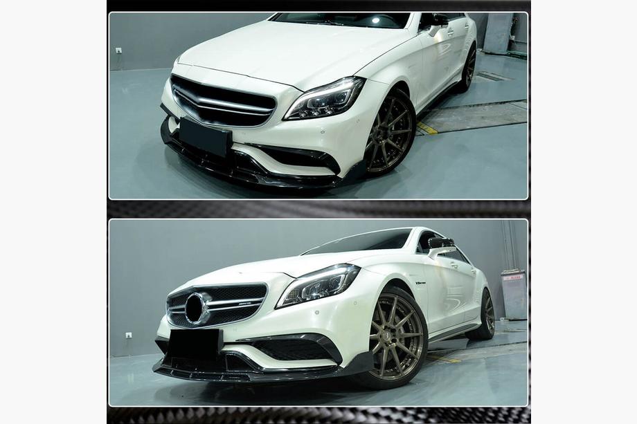 Mercedes CLS C218 2011–2018 Voorbumper lip Lip V1 (voor CLS63 AMG SD 2015-2018, carbon) Foto 5