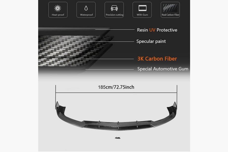 Mercedes CLS C218 2011–2018 Voorbumper lip Lip V1 (voor CLS63 AMG SD 2015-2018, carbon) Foto 7