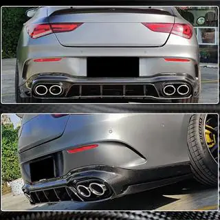 Achterbumper diffuser (voor AMG-Line SD 2019-2022, carbon) foto 4