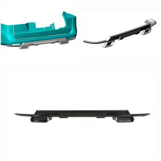 Achterbumper diffuser V1 (voor V-Class 2014-2019, carbon) foto 2