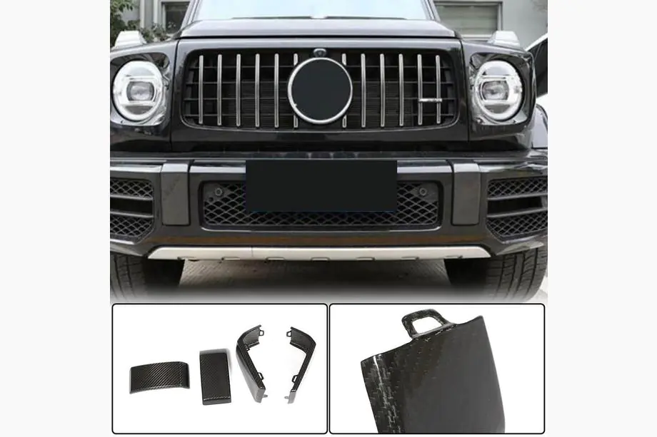 Mercedes G-Klasse W463 2018–2024 Set bumperlijsten voor voor- en achterbumper (voor G63 AMG, Dry Carbon) Image