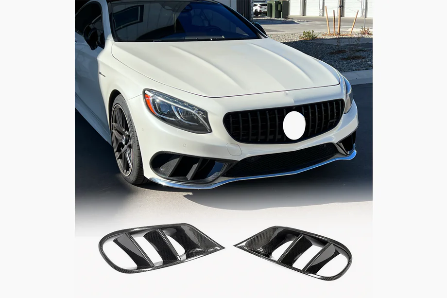 Mercedes S-class C217 Coupé 2014–2020 Inserts voor voorbumper (voor AMG-Line 2015-2018, dry carbon) Image