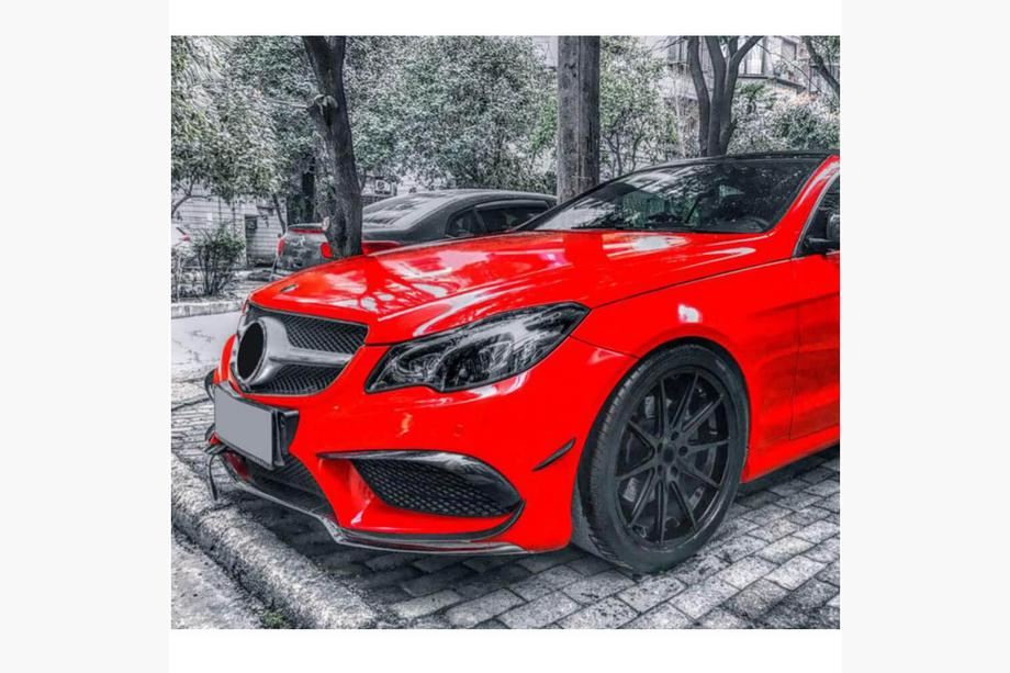 Mercedes E-Klasse Coupé C207 2010–2017 Carbon voorbumper inserts (voor AMG-Line 2014-2016) Foto 2