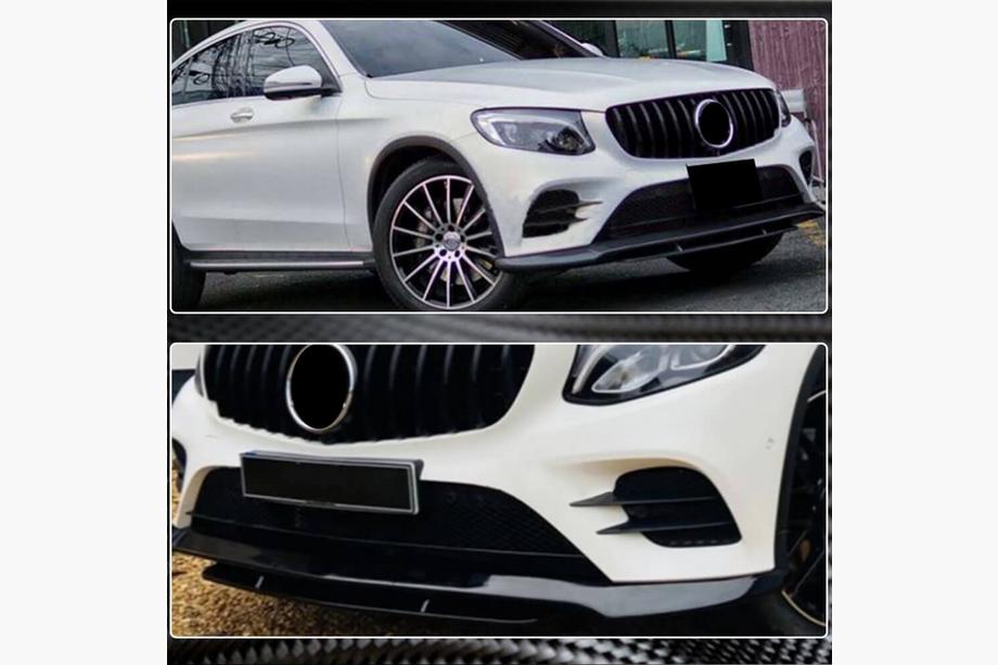 Mercedes GLC X253 2015–2022 Frontbumper lip (voor AMG-Line/GLC43 AMG, carbon) Foto 2