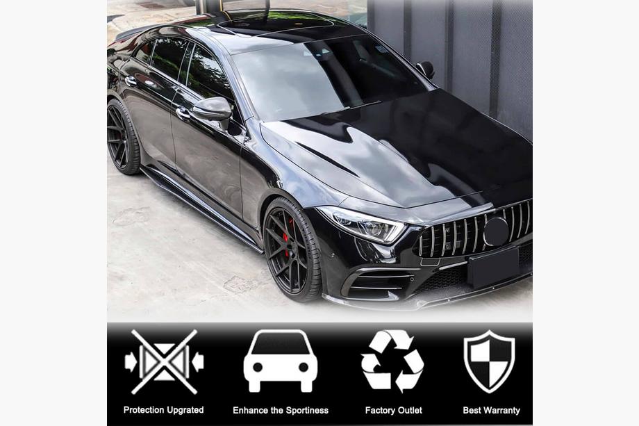 Mercedes CLS C257 2018– Sideskirts V1 (voor AMG/AMG-Line 2018-2020, carbon) Foto 3