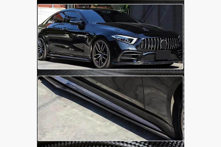Mercedes CLS C257 2018– Sideskirts V1 (voor AMG/AMG-Line 2018-2020, carbon) Foto 4