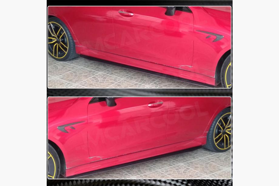 Mercedes CLS C257 2018– Sideskirts V1 (voor AMG/AMG-Line 2018-2020, carbon) Foto 5