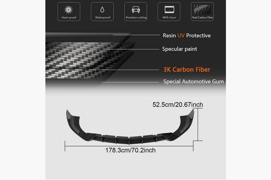 Mercedes GLA H247 2020– Front bumper lip (voor AMG/AMG-Line, carbon) Foto 5