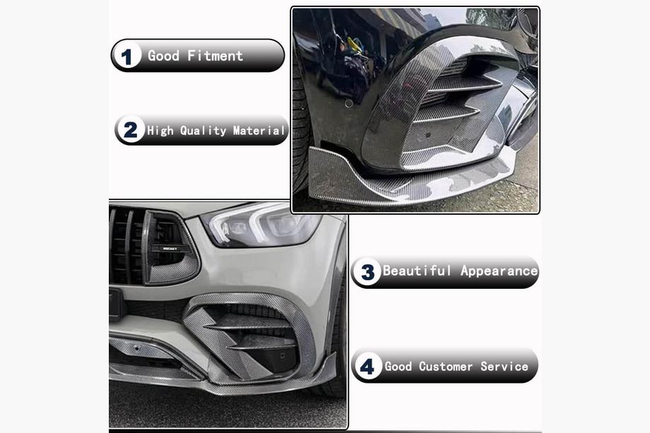 Mercedes GLE Coupé C167 2019– Inserts voor de voorbumper (voor GLE 350/GLE450/GLE63 2019-2023, carbon) Foto 4