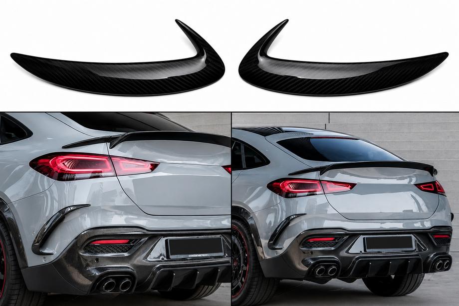 Mercedes GLE Coupé C167 2019– Achterbumperlijsten (voor GLE 350/GLE450/GLE63 2019-2023, carbon) Image