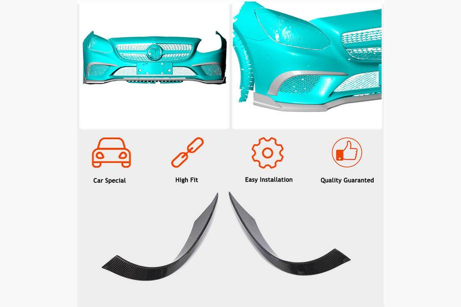 Mercedes SLK R172 2011–2016 Carbon afdekkappen voor de voorbumper (voor Base 2016-2020) Foto 2