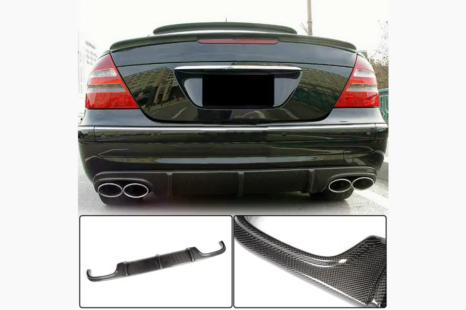 Mercedes E-class W211 2002–2009 Achterbumper diffuser (voor E55 AMG 2003-2006, carbon) Image
